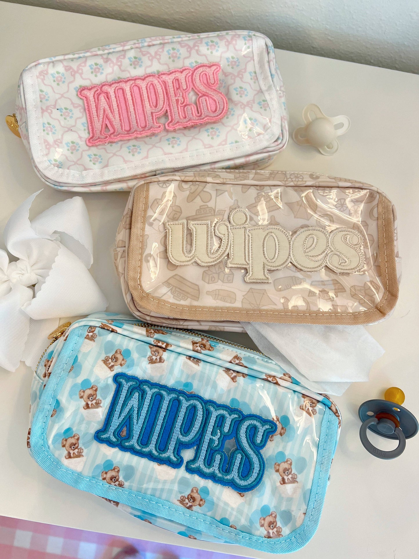 Wipes Pouch - Clear Coat Bag: Blue