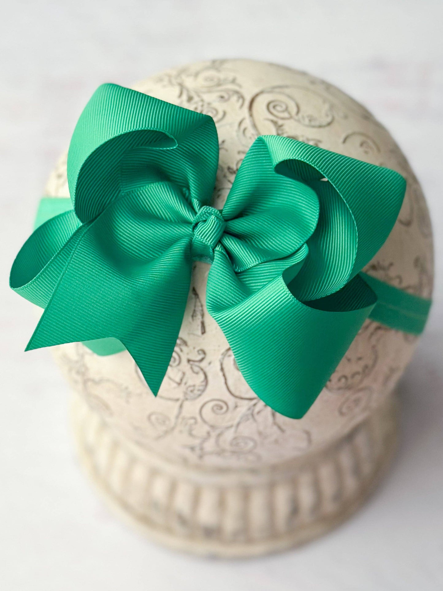Classic Grosgrain Hair Bow - Satin Headband - 4.5": Black