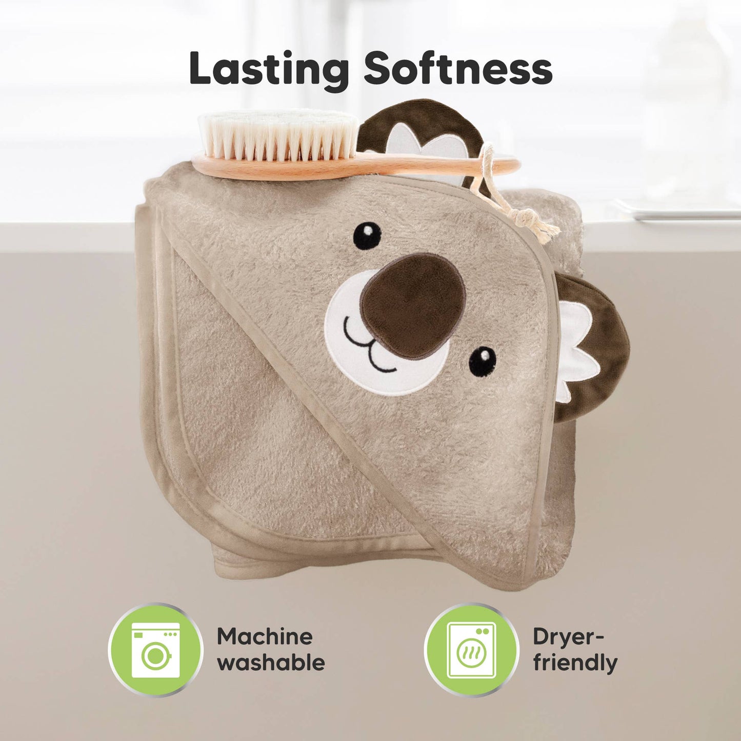 KeaBabies Cuddle Baby Hooded Towel: Alpaca