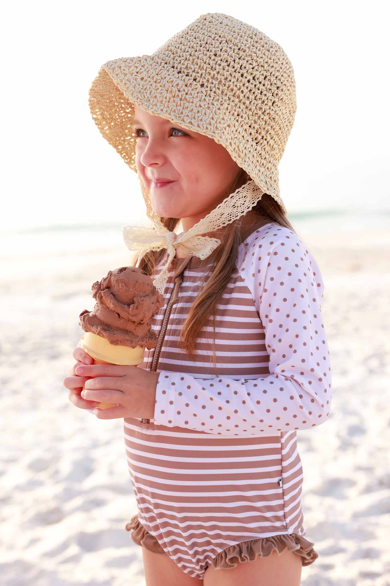 Long Sleeve Rash Guard with Front Zipper | Sandy Stripes