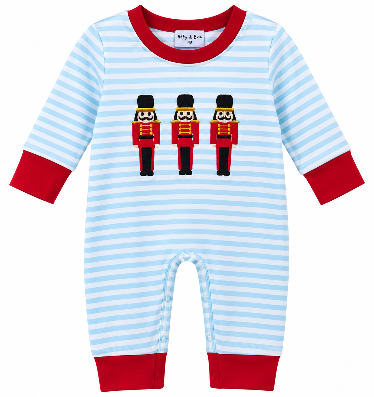 Blue Stripe Nutcracker Romper