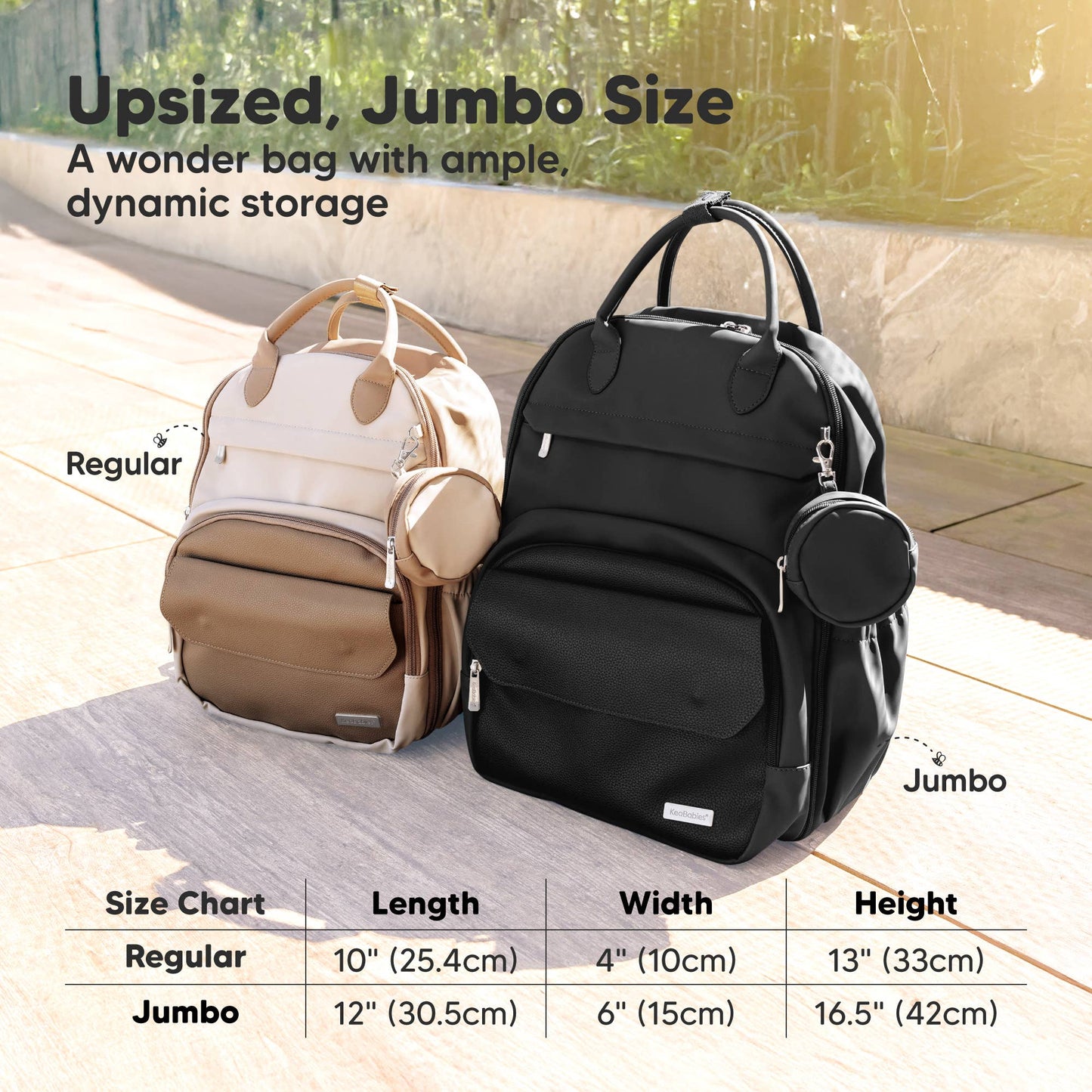 Play Diaper Bag Backpack, Baby Bag with Changing Pad: Trendy Black / Jumbo