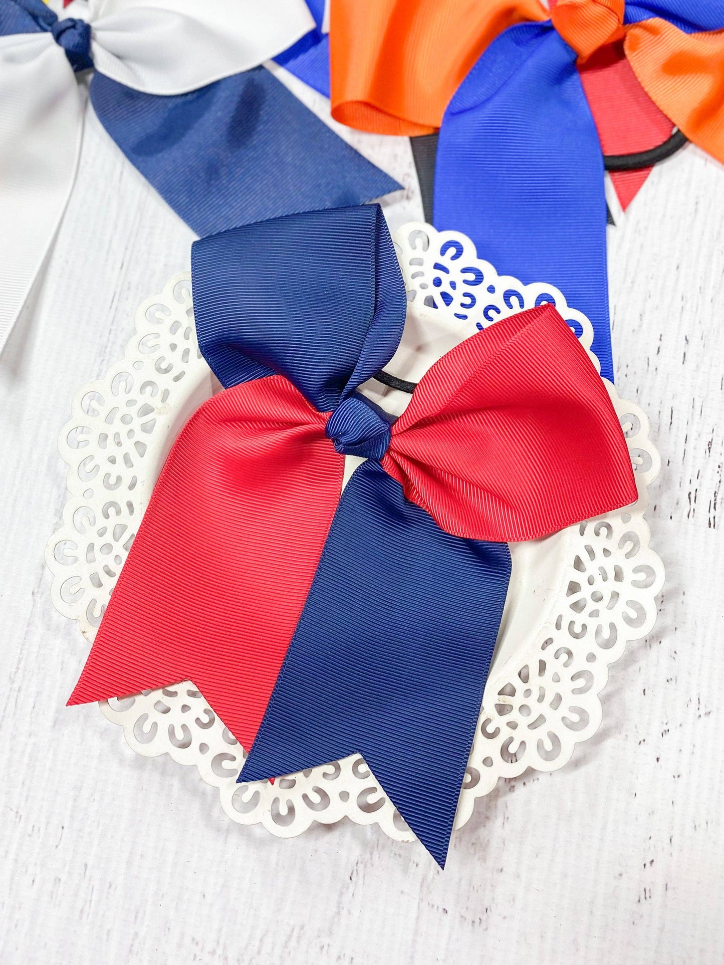 School Spirit Cheer Bows: Gold/Black