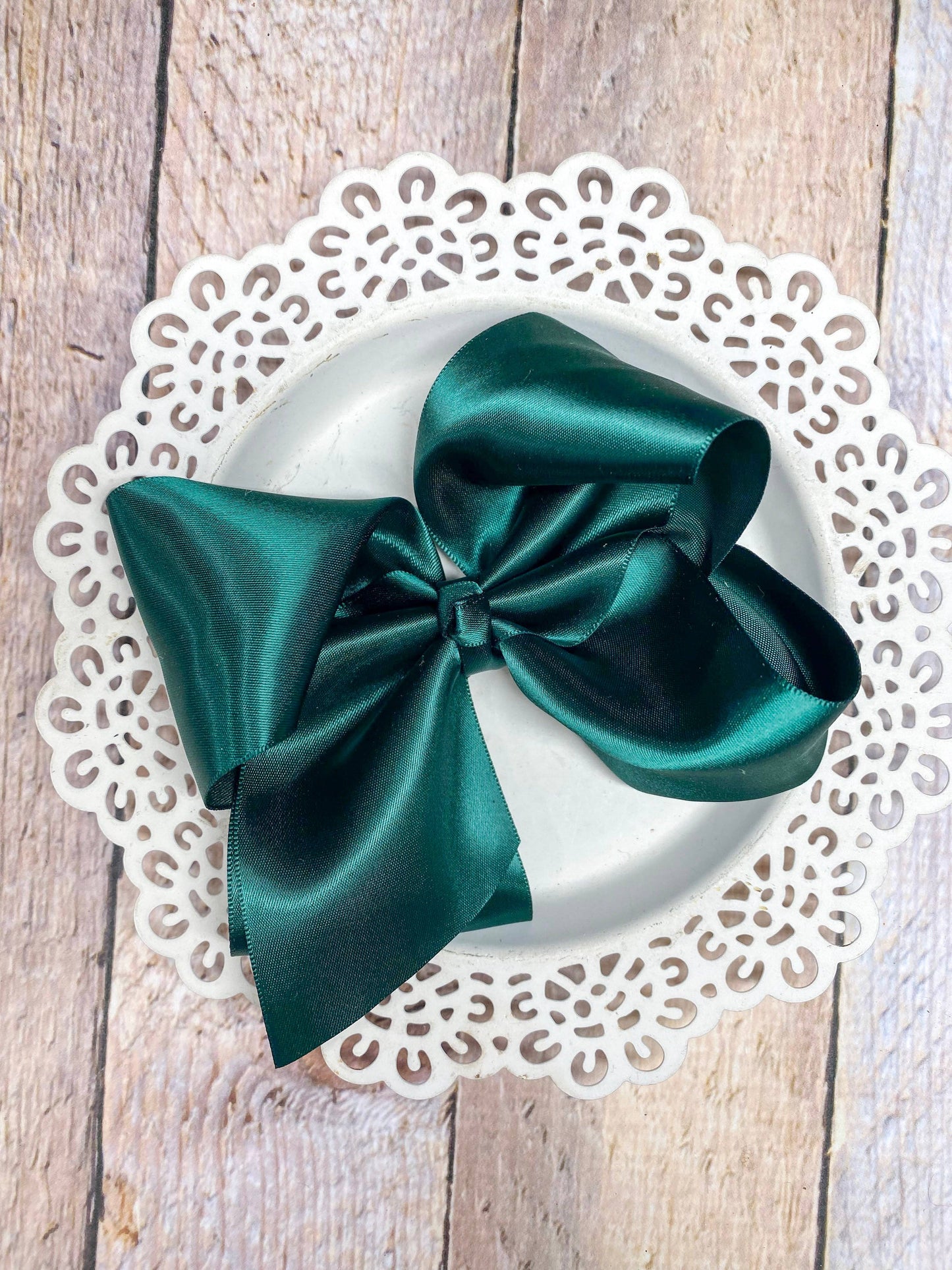 Classic Satin Hair Bows- 4.5": Hunter