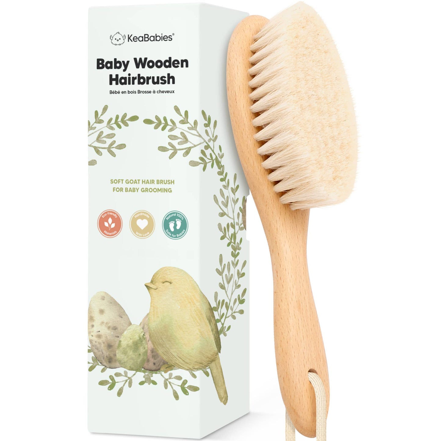 KeaBabies Baby Hair Brush: Walnut