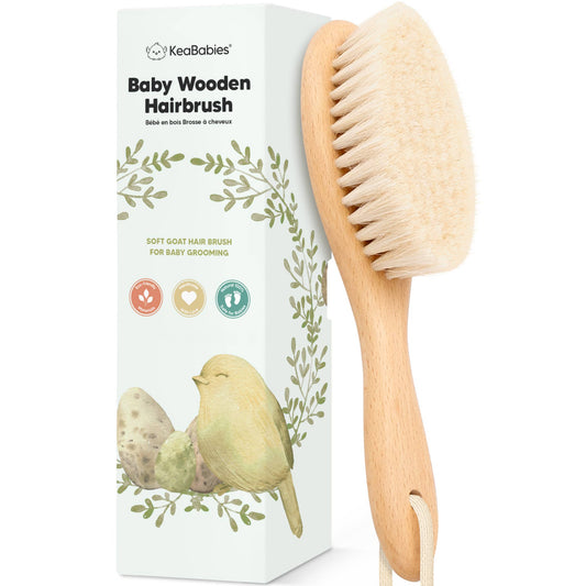 KeaBabies Baby Hair Brush: Walnut