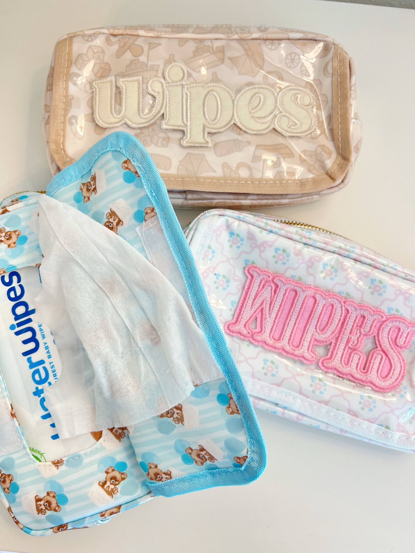 Wipes Pouch - Clear Coat Bag: Pink