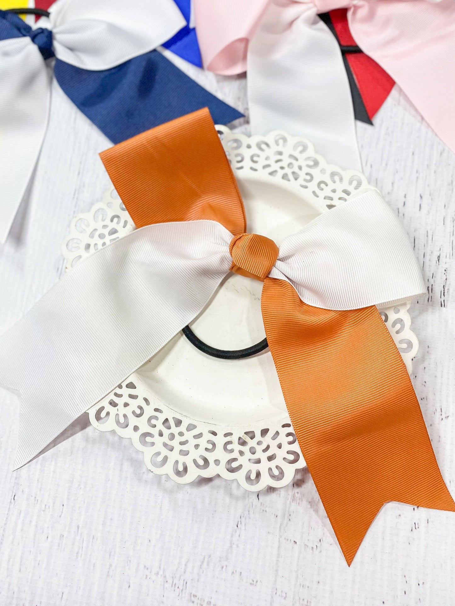 School Spirit Cheer Bows: Gold/Black