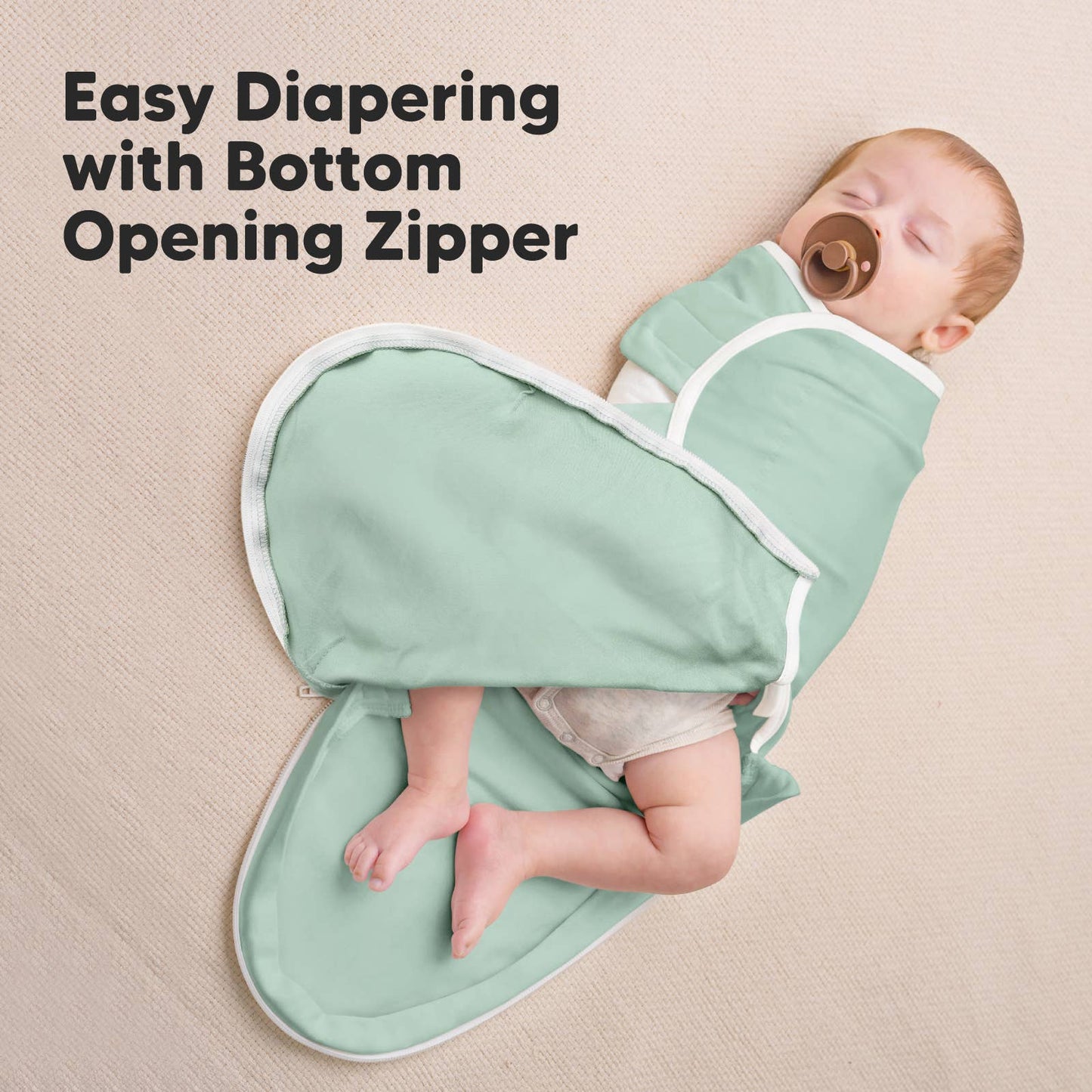 3pk Soothe Zippy Baby Swaddles 0-6 Months,Newborn Sleep Sack: Sage / One Size
