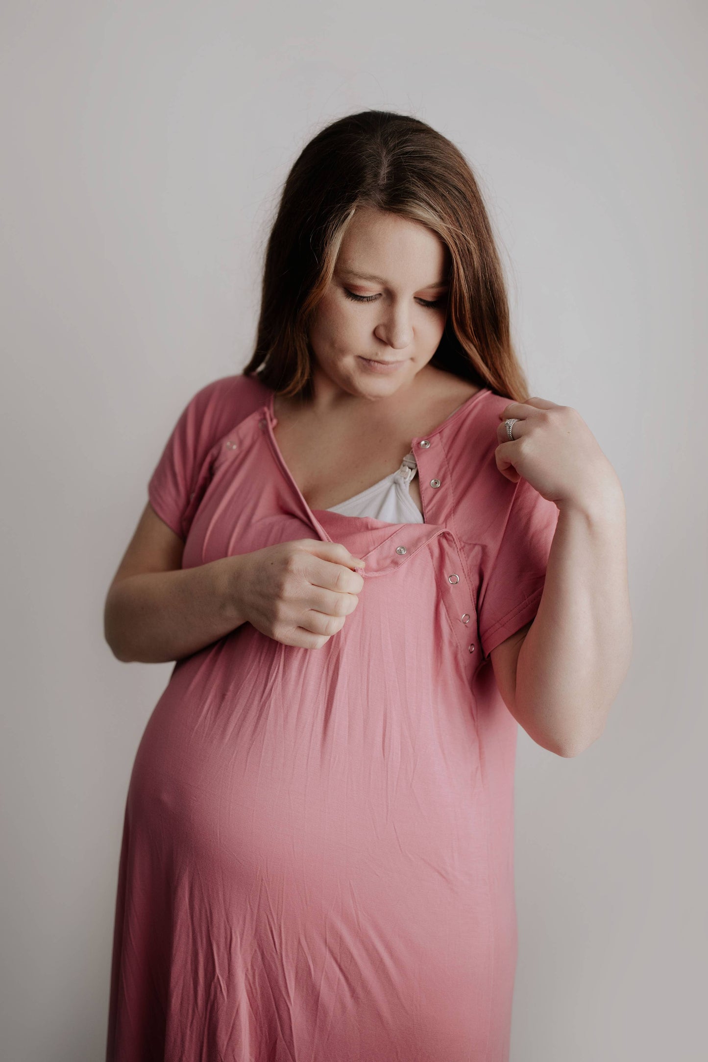 Rose Maternity Mommy Labor and Delivery/ Nursing Gown