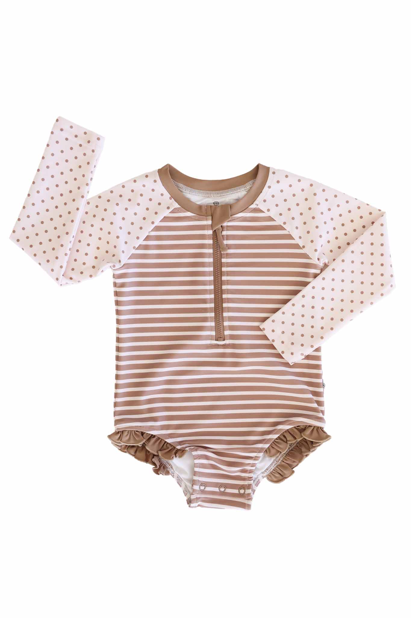 Long Sleeve Rash Guard with Front Zipper | Sandy Stripes