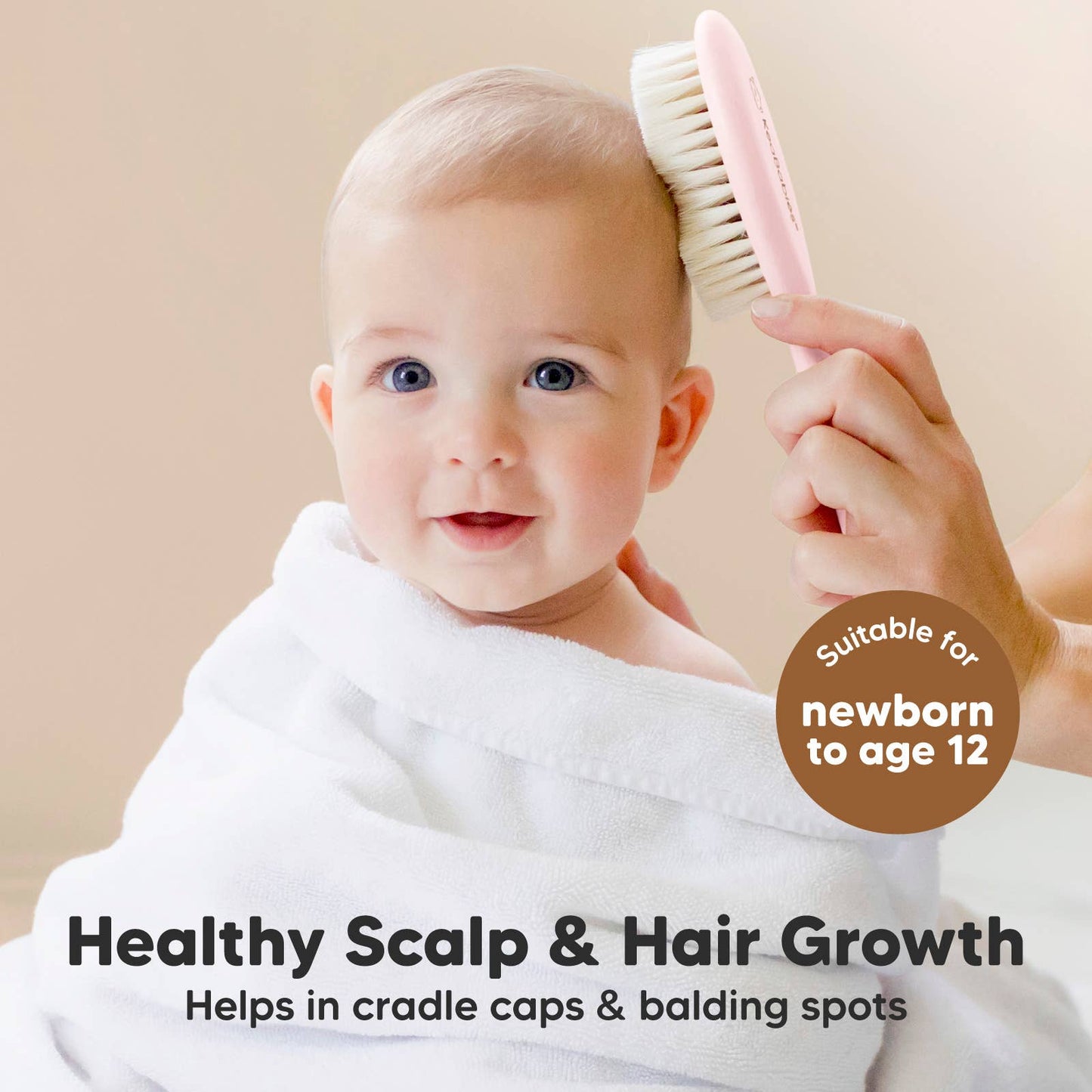 KeaBabies Baby Hair Brush and Comb Set: Blush