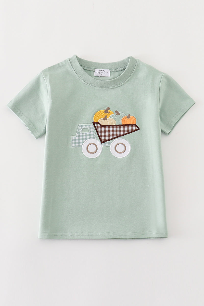 Sage Pumpkin Truck Boy Top