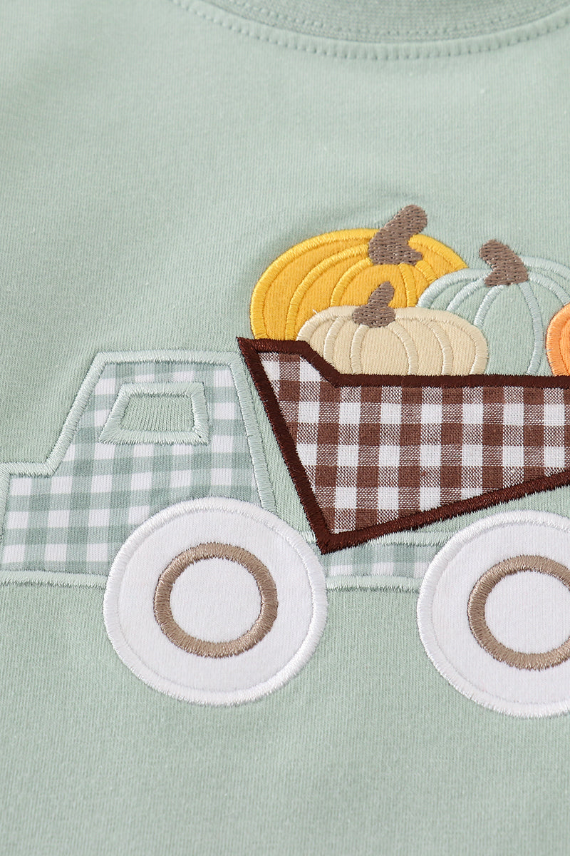 Sage Pumpkin Truck Boy Top