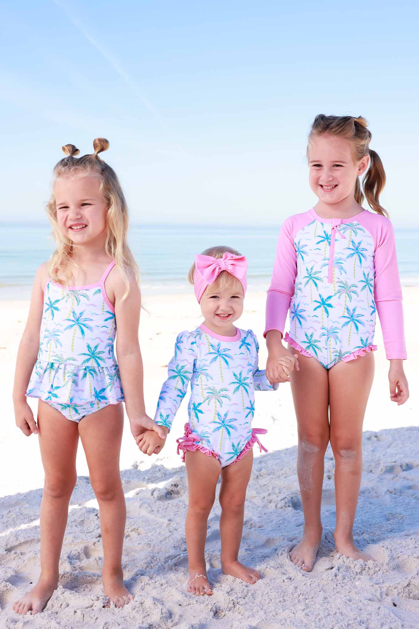 Long Sleeve Rash Guard With Ruffle Bottom | Blue Lagoon