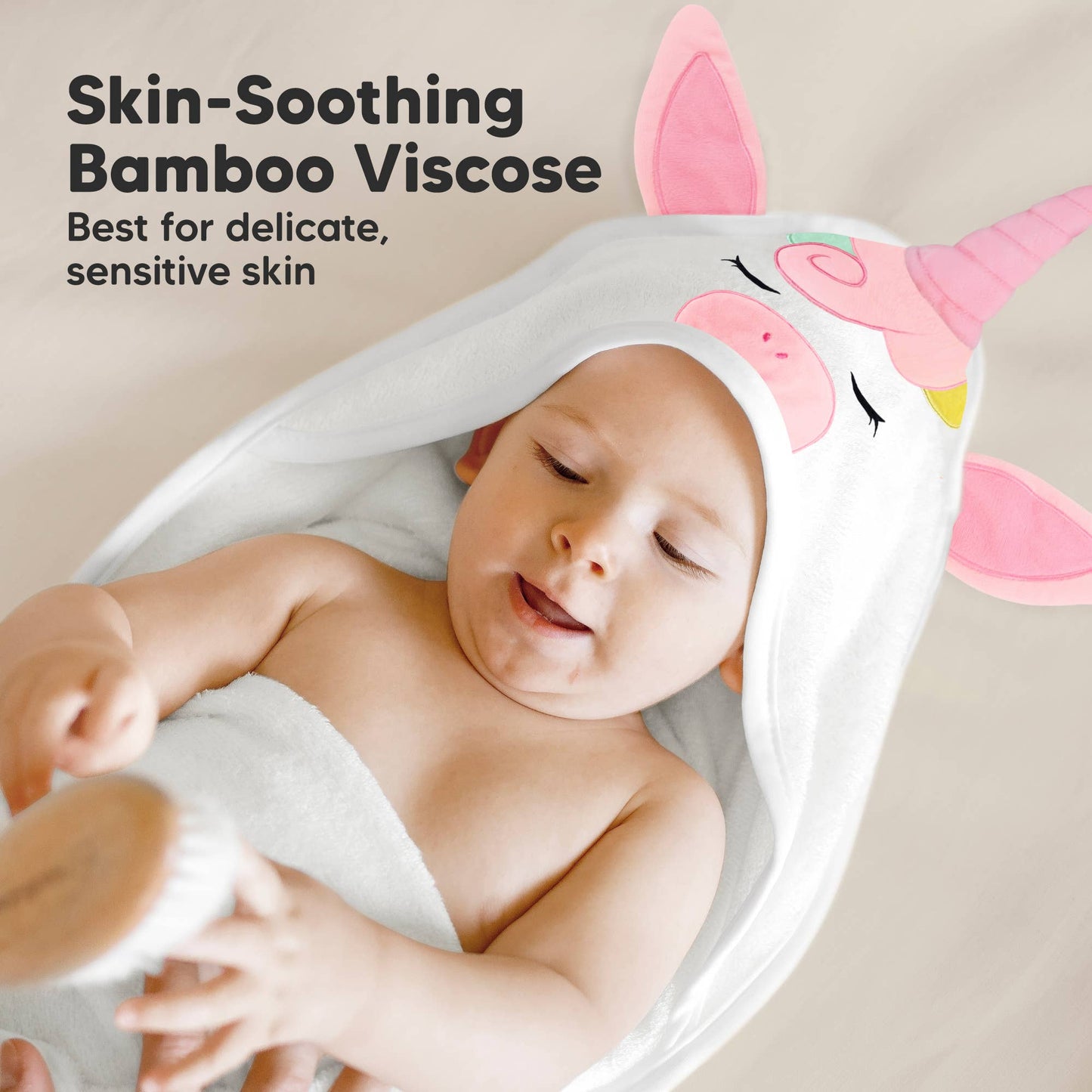 KeaBabies Cuddle Baby Hooded Towel: Unicorn
