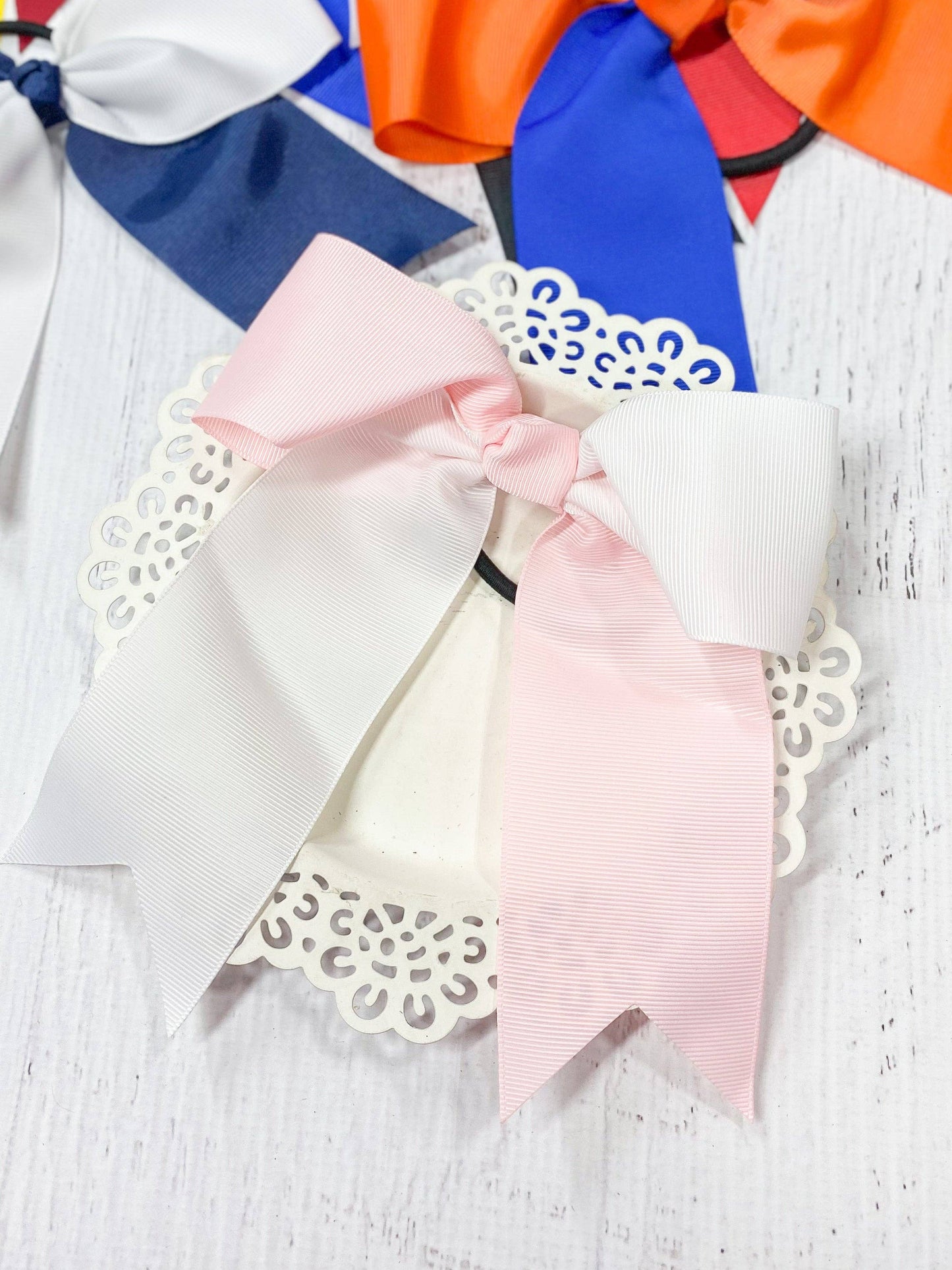School Spirit Cheer Bows: Red/Black