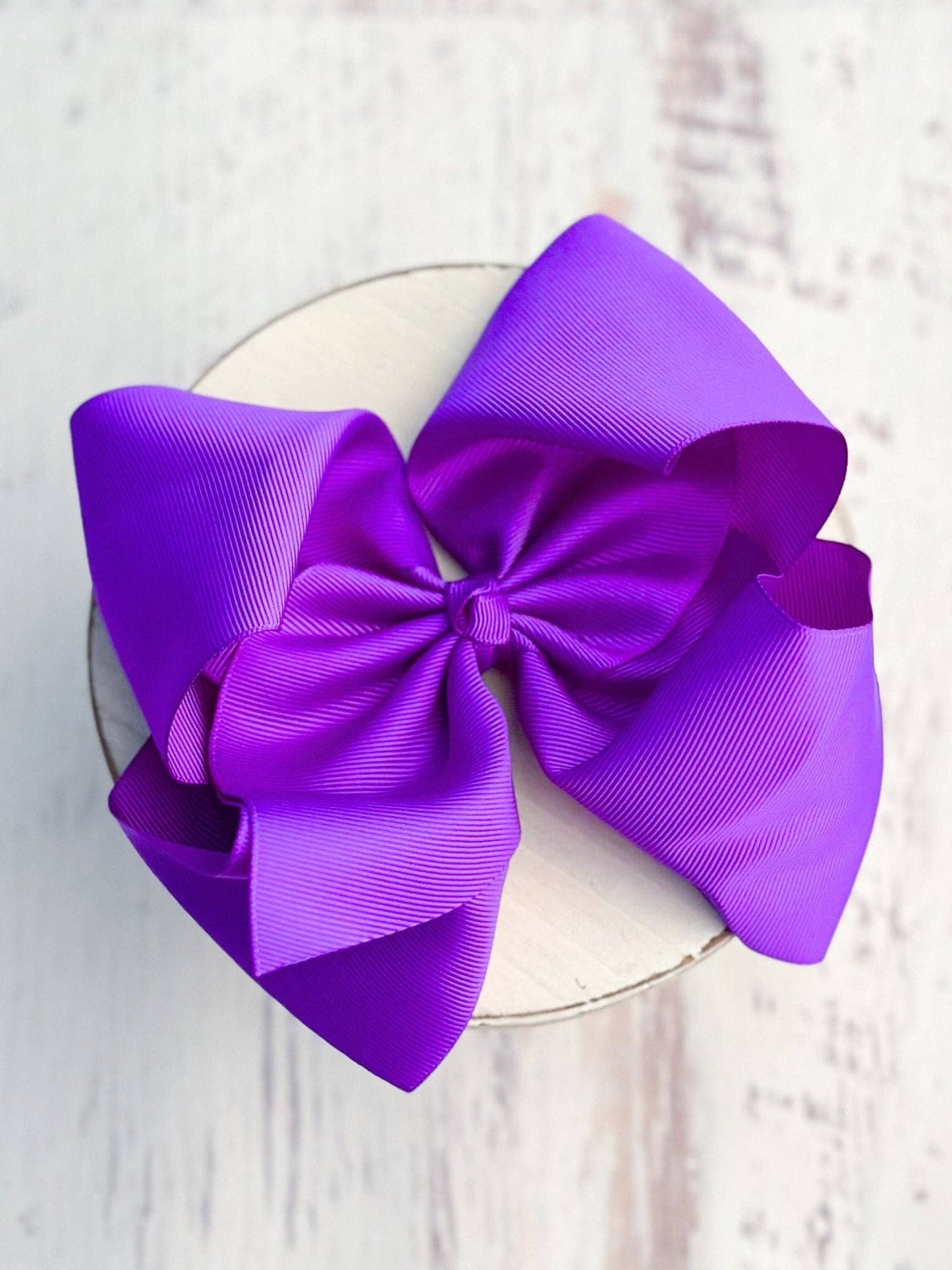 6.5" Texas Size Grosgrain Hair Bow | Alligator or French Clip: Alligator Clip / Royal Blue