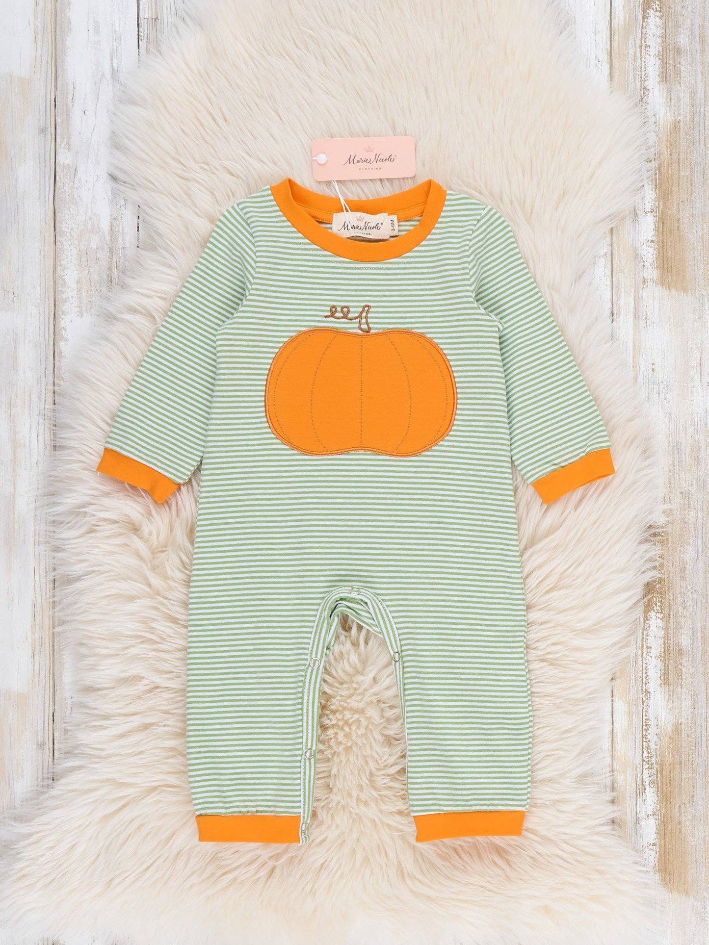 Harvest Pumpkin Embroidered Romper
