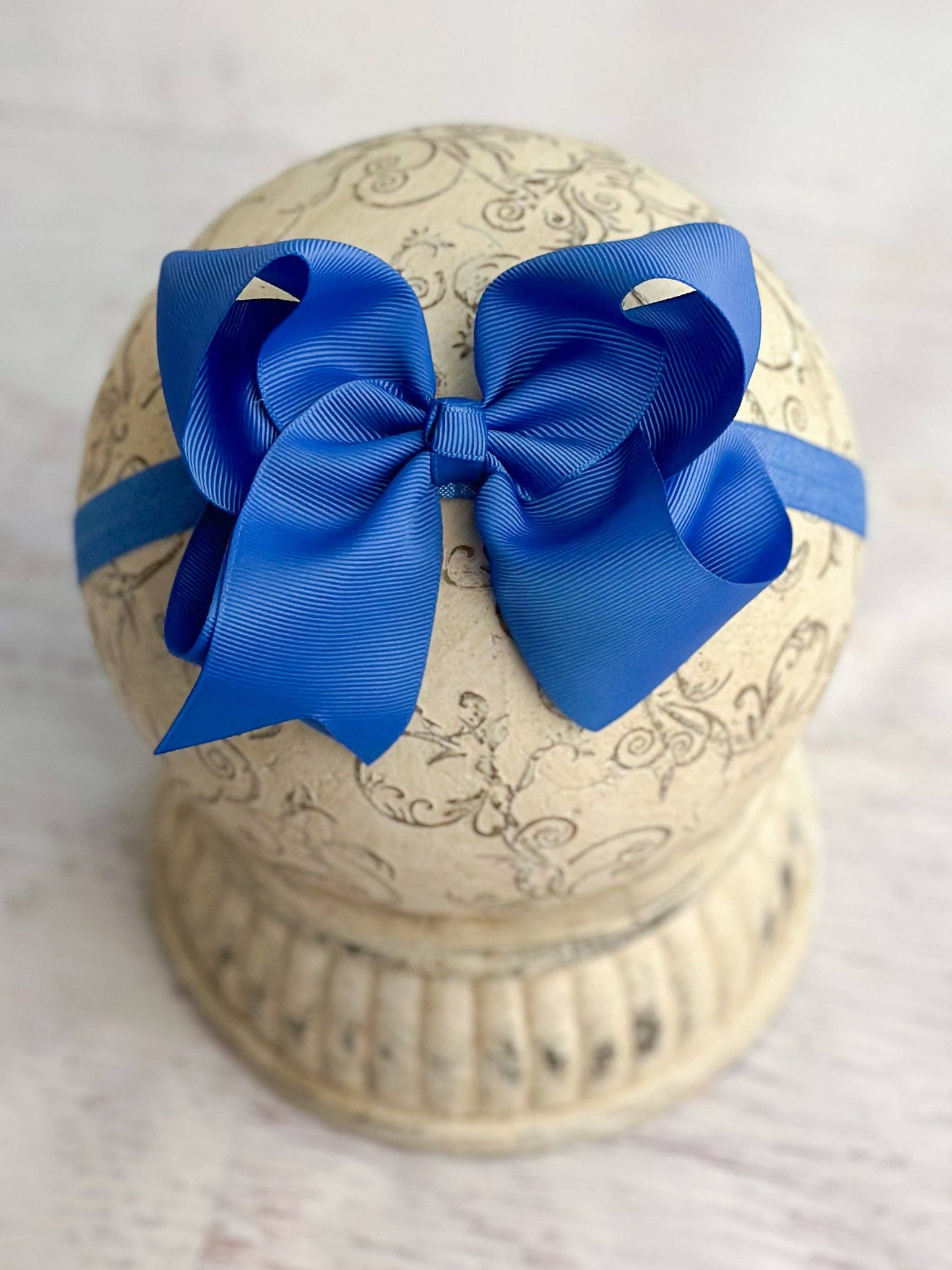 Classic Grosgrain Hair Bow - Satin Headband - 4.5": Red
