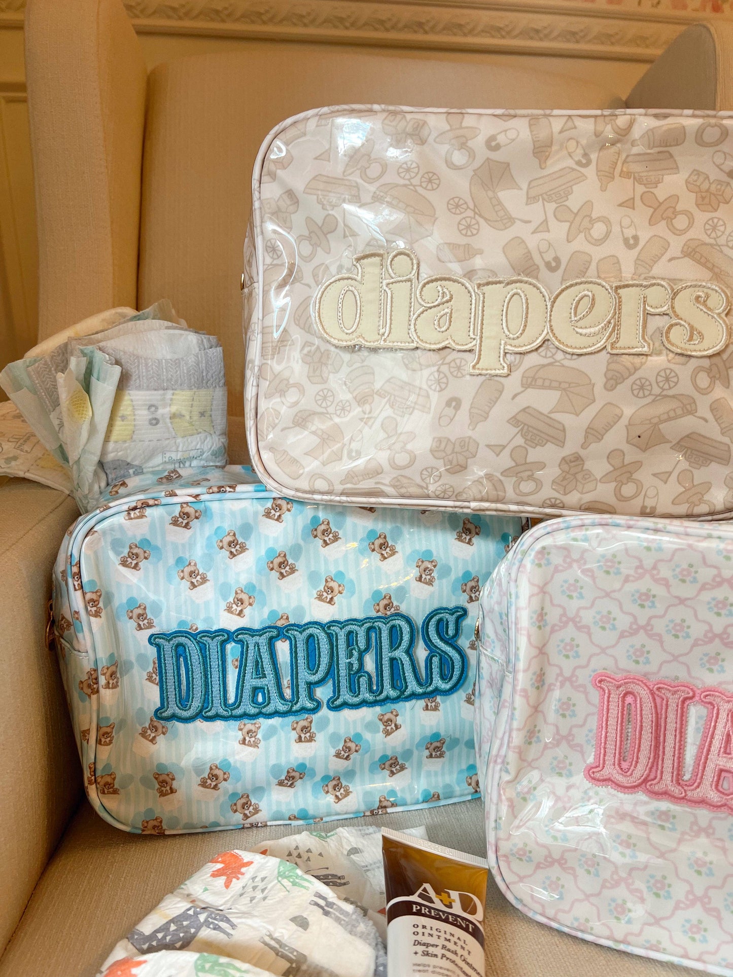Diapers XL - Clear Coat Bag: Pink