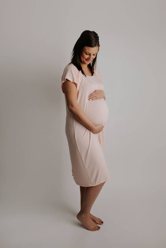 Heavenly Pink Mommy Labor and Delivery/ Nursing Gown