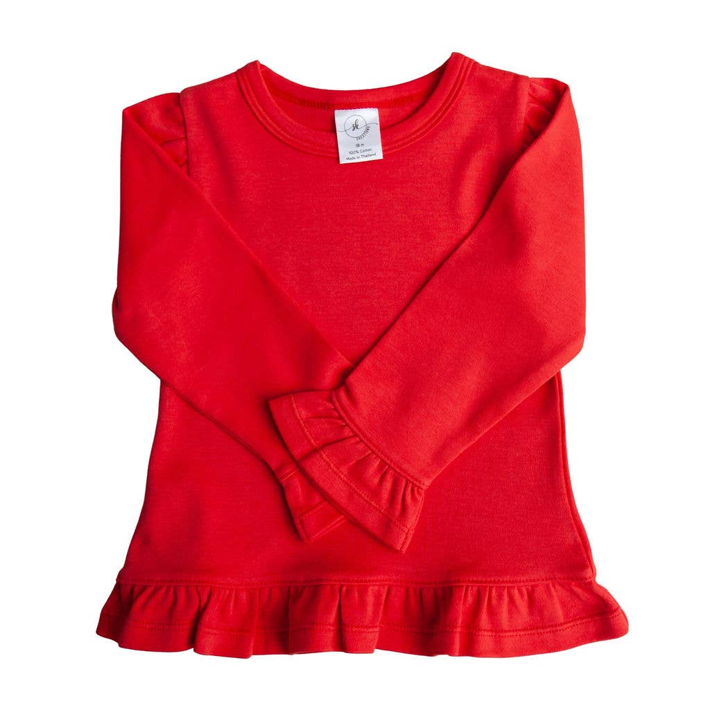 Long Sleeve Ruffle Shirt: Pink