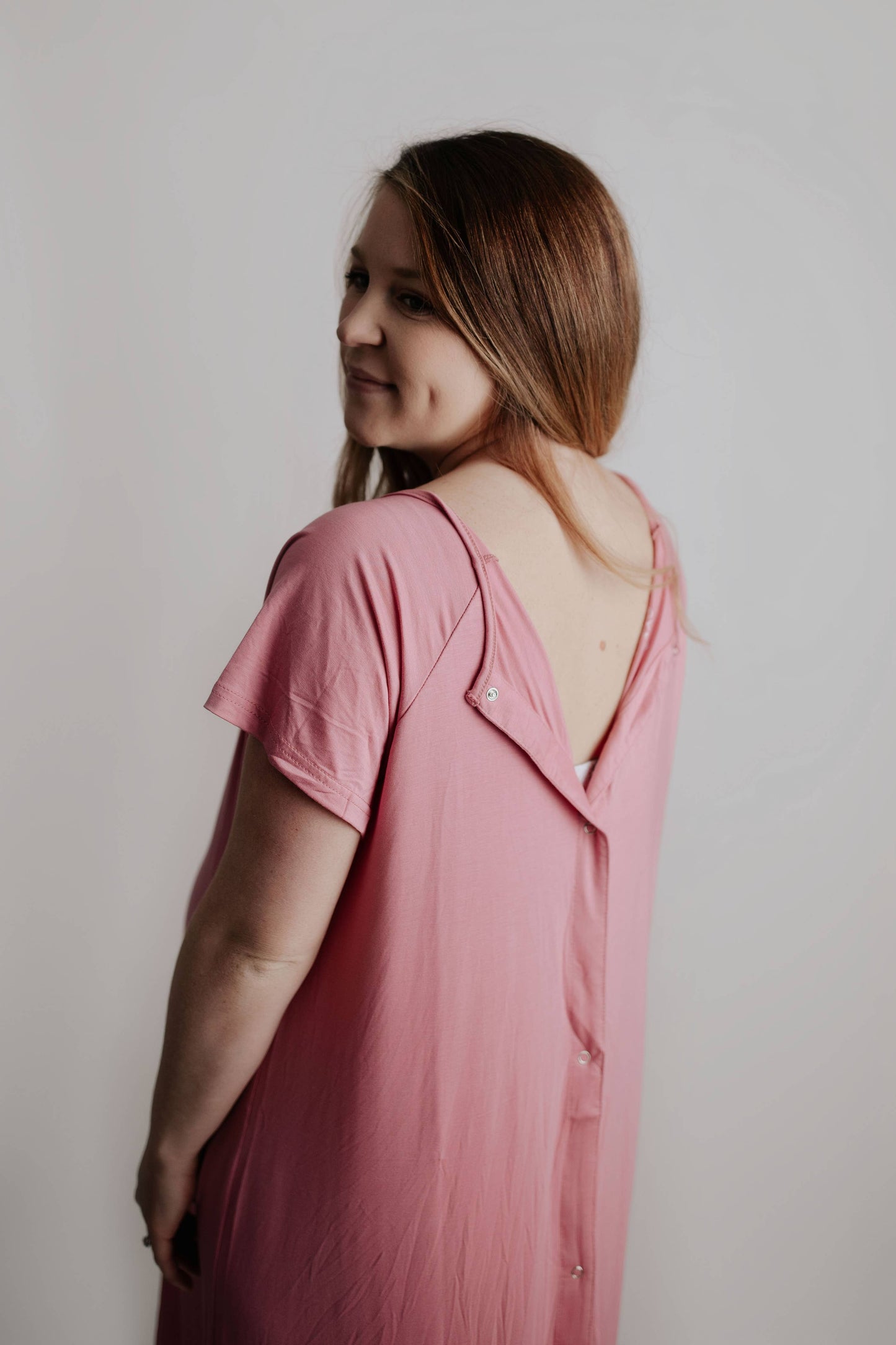 Rose Maternity Mommy Labor and Delivery/ Nursing Gown