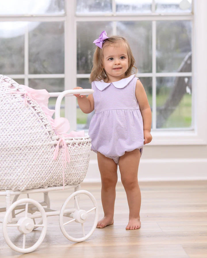 Charlotte Sleeveless Bubble- Lavender Stripe