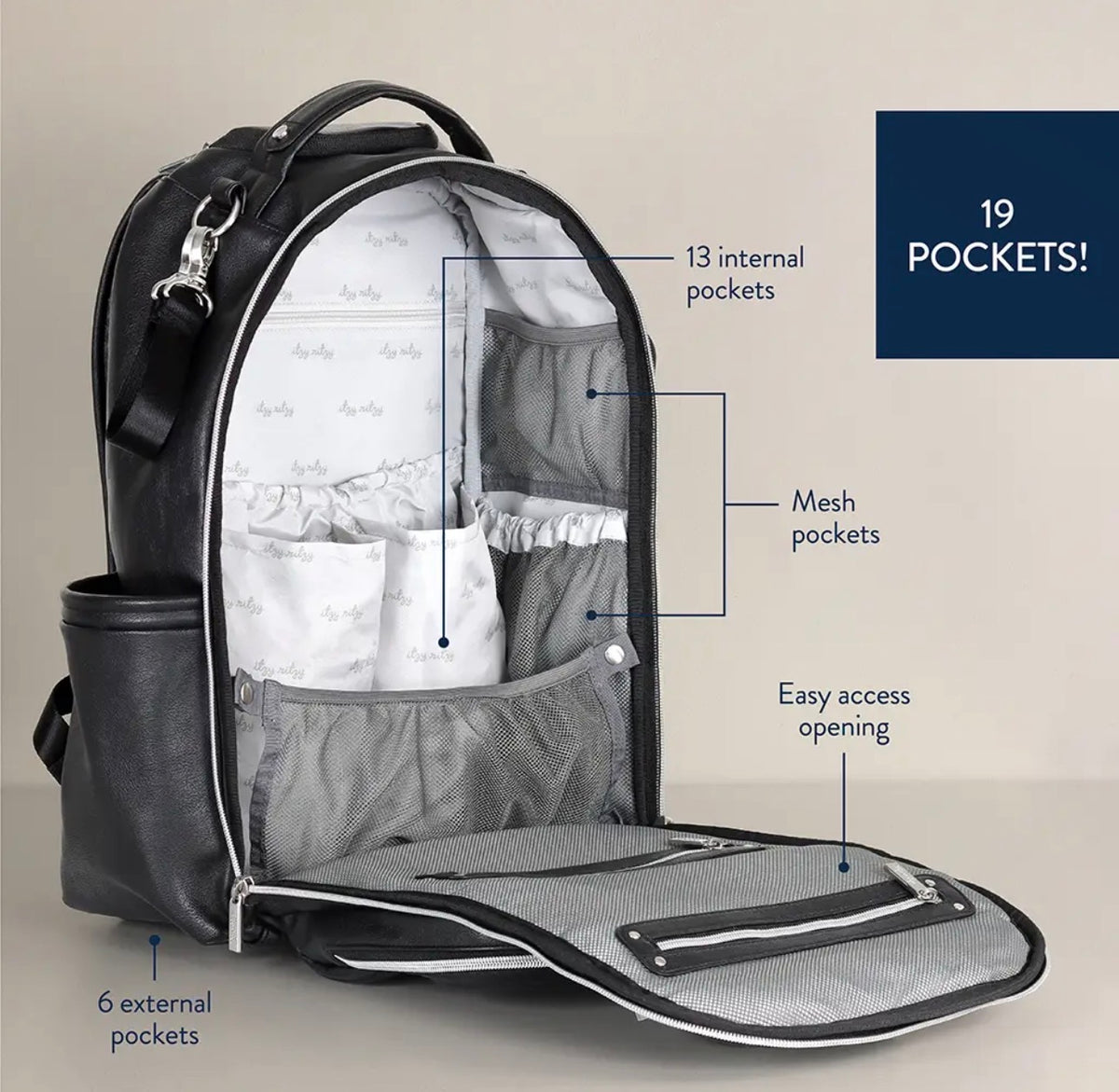 Noir Boss Plus Backpack Diaper Bag