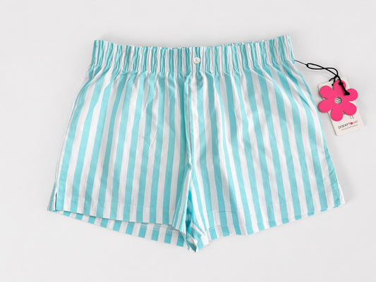 Striped Boxer Shorts Turqoise Tween Girls