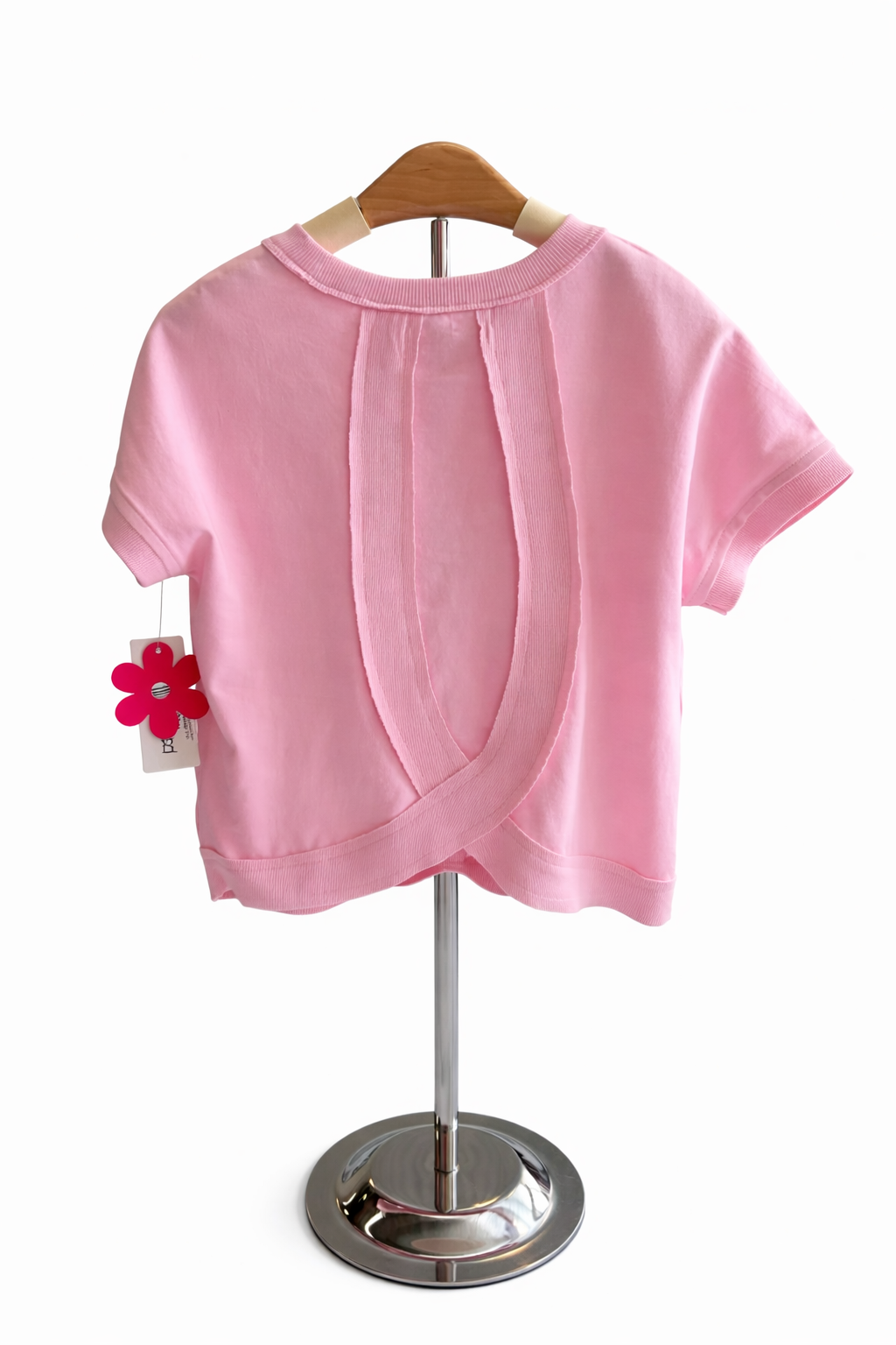 Floral Lace Applique Bow W Crossed Back Tween Girls