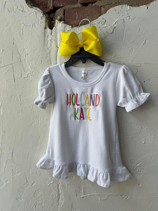 Custom Name Ruffle Shirt