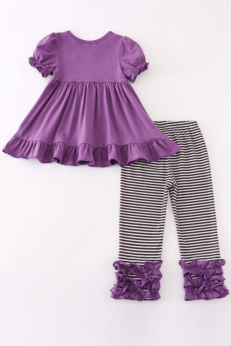 Halloween Pumpkin Ghost Girl Pants Set