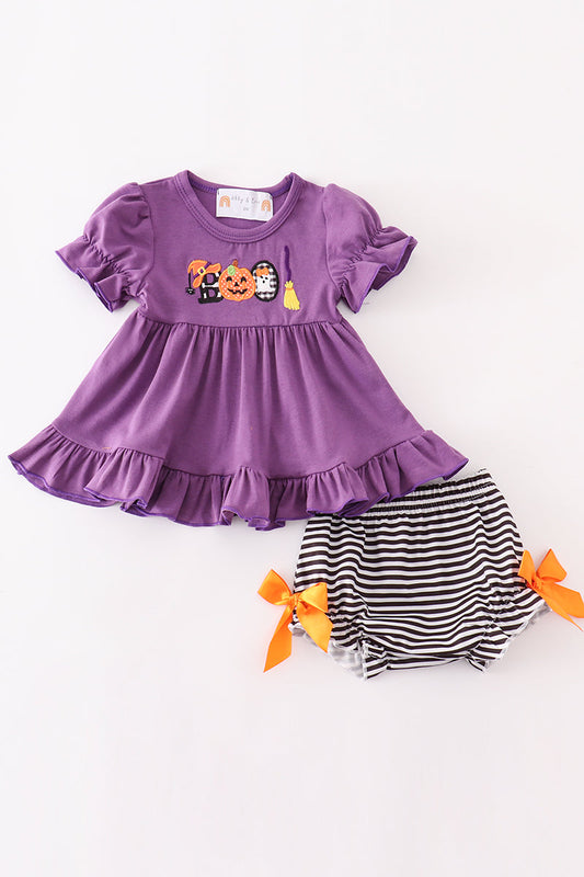 Halloween Pumpkin Ghost Bloomer Set