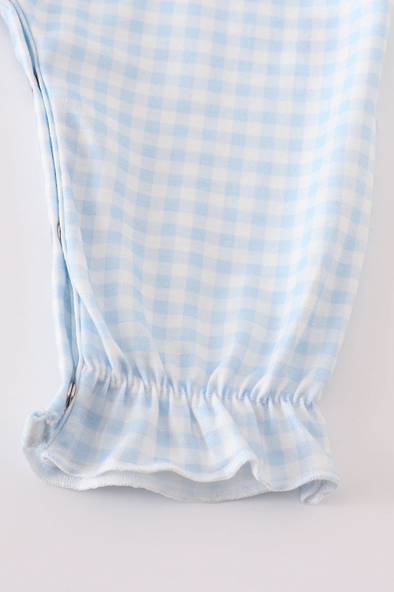 Navy Plaid Nativity Girl Romper