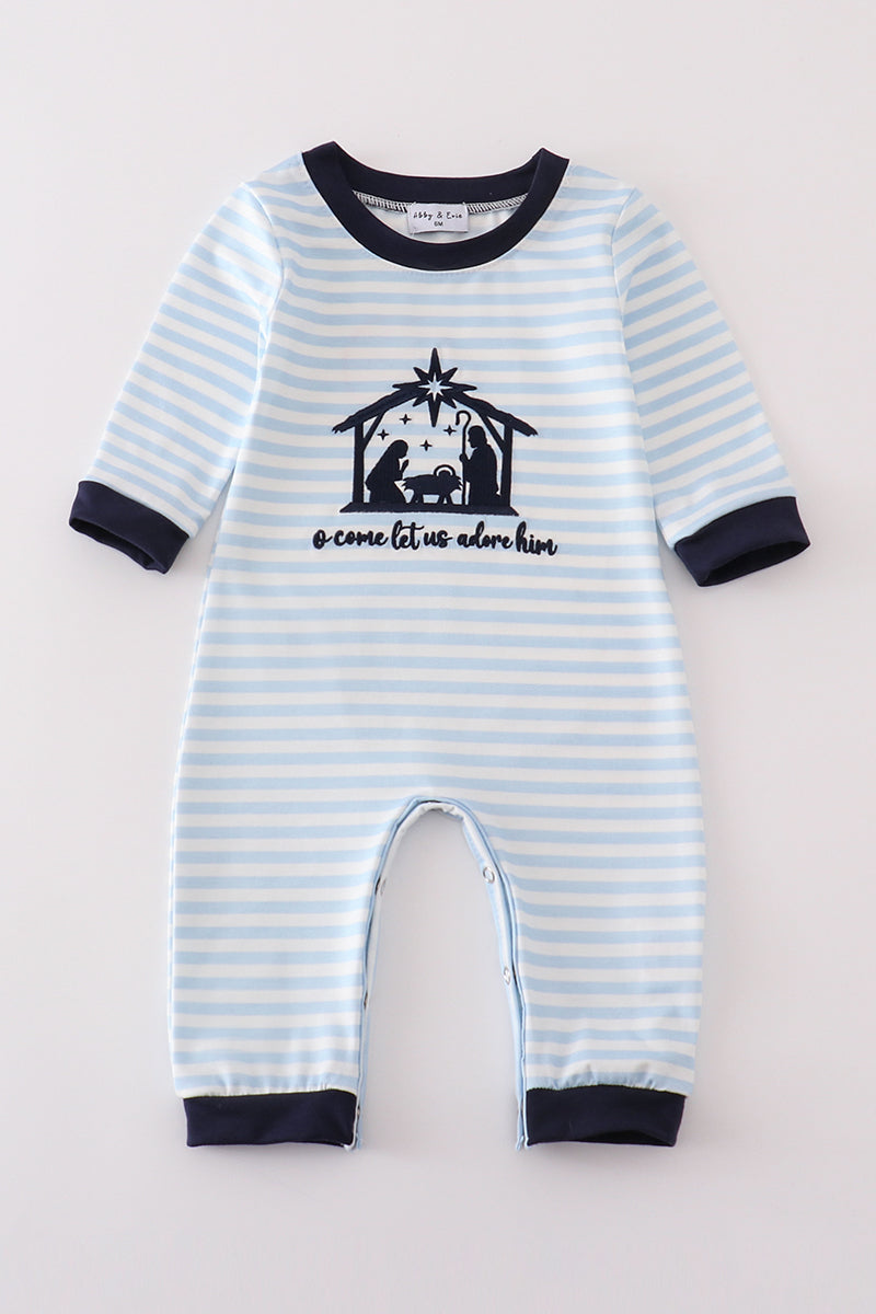 Navy Nativity Boy Romper