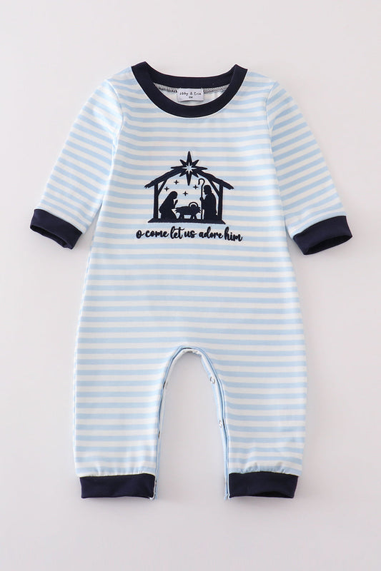 Navy Nativity Boy Romper
