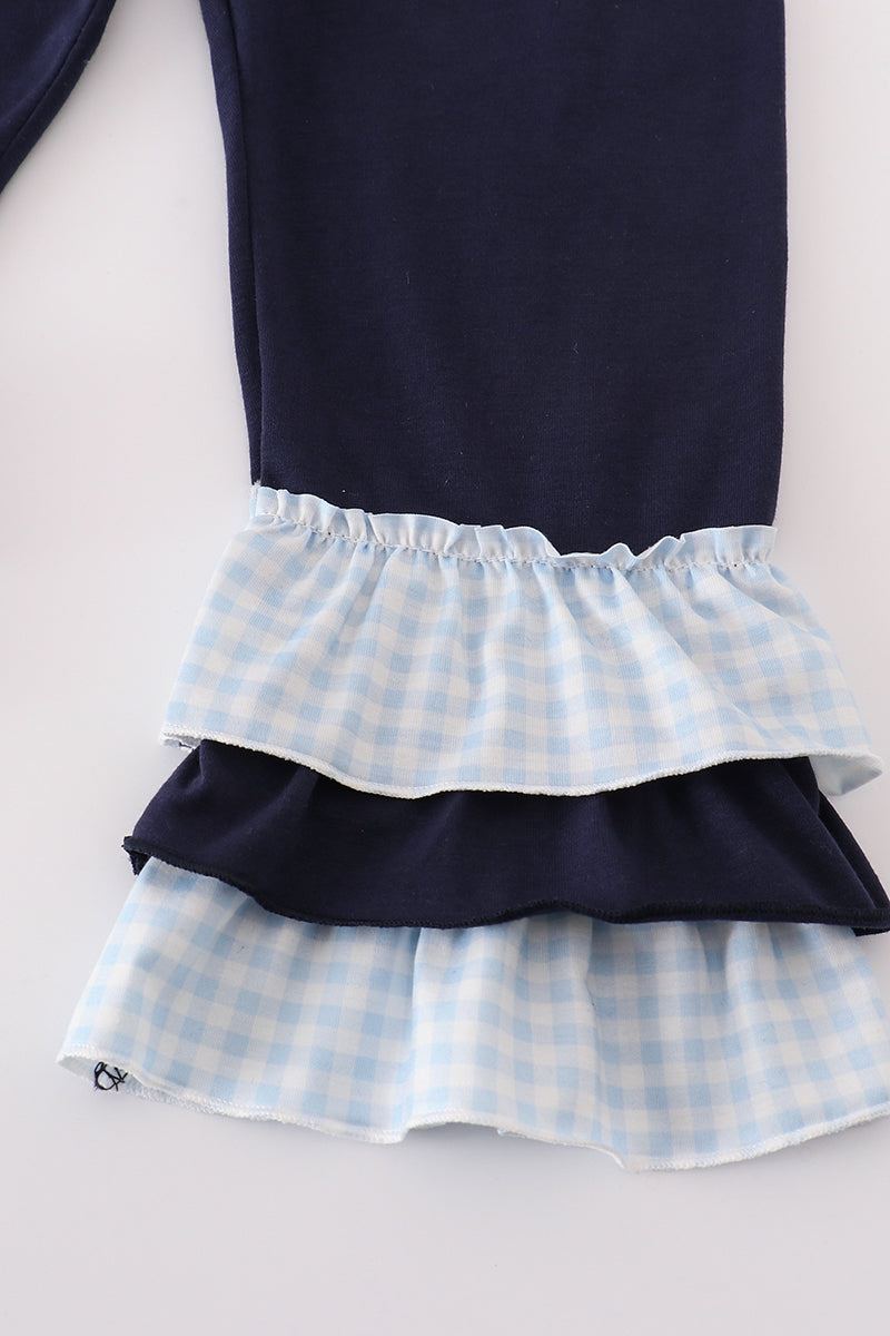Navy Plaid Nativity Girl Set