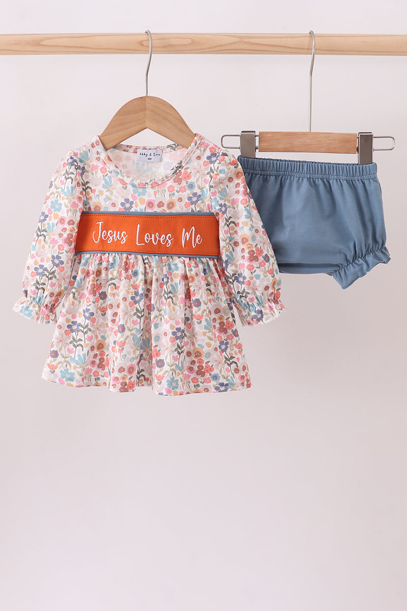 Jesus Loves Me Girl Bloomers Set