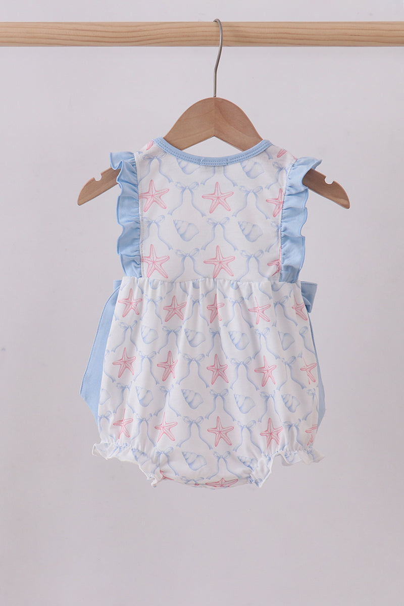 Blue Starfish Shell Ruffle Bubble