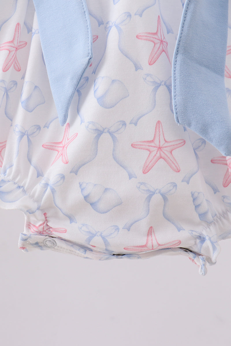 Blue Starfish Shell Ruffle Bubble