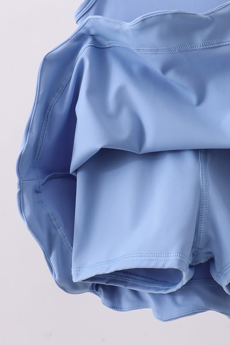 Blue Scalloped Active Dress