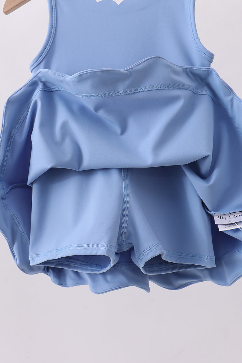 Blue Scalloped Active Dress