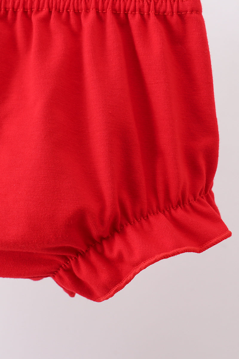 Red Star Ruffle Bloomer Set