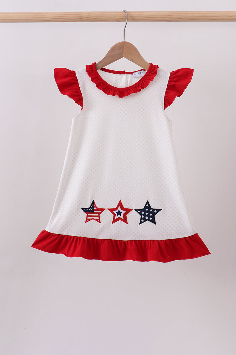 Red Star Ruffle Dress