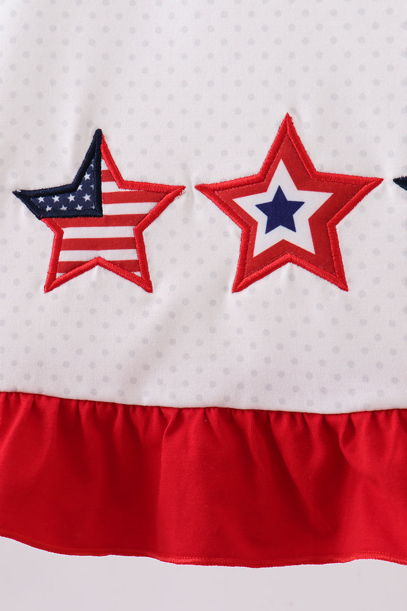 Red Star Ruffle Dress