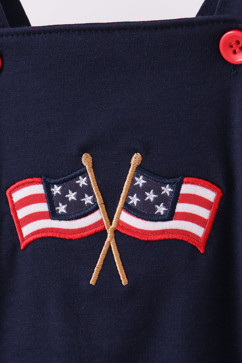 Navy Flag Gingham Ruffle Bubble