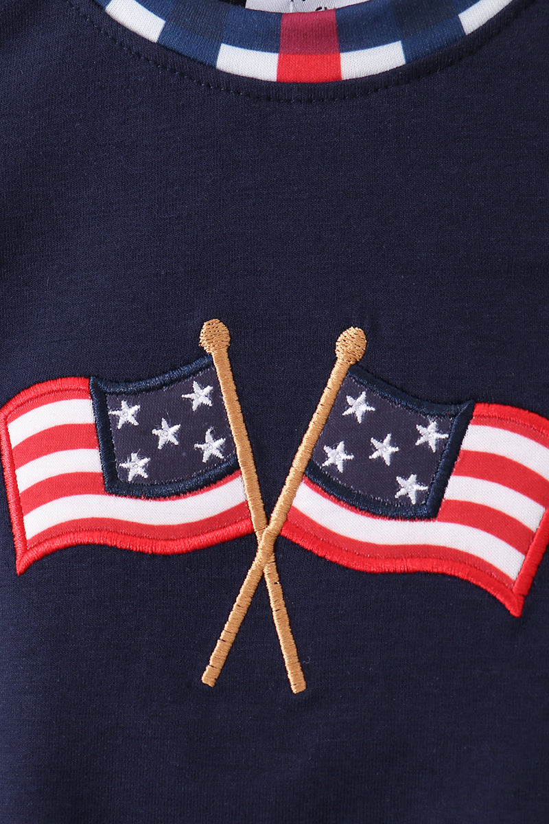 Navy Flag Gingham Bubble