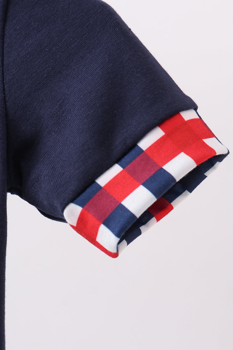 Navy Flag Gingham Bubble